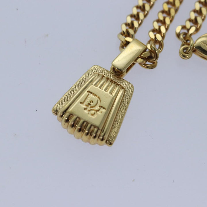 CHRISTIAN Top quality Dior Necklace metal Gold Auth yk13763