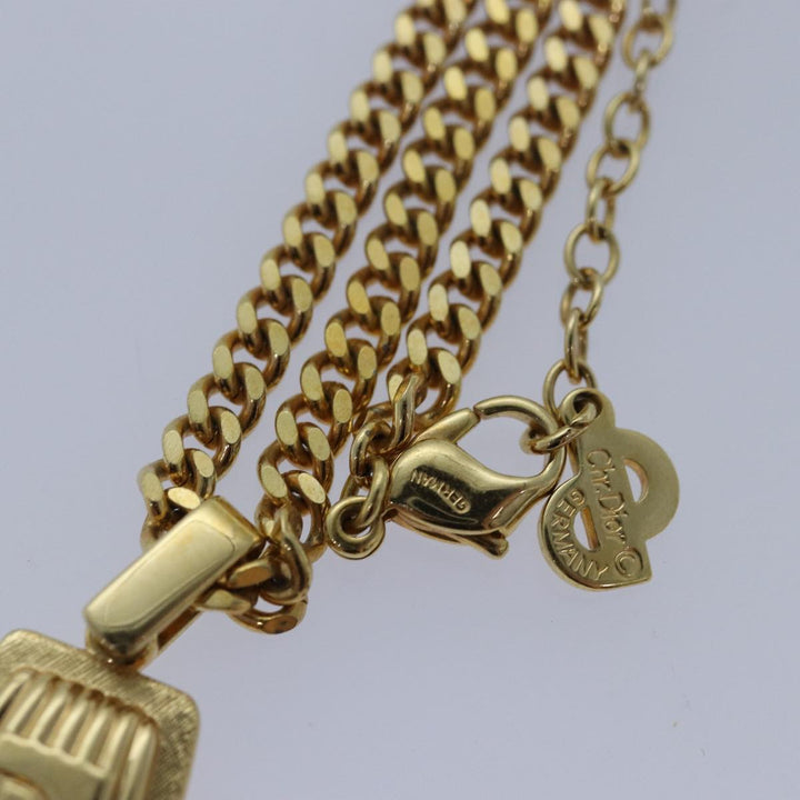 CHRISTIAN Top quality Dior Necklace metal Gold Auth yk13763