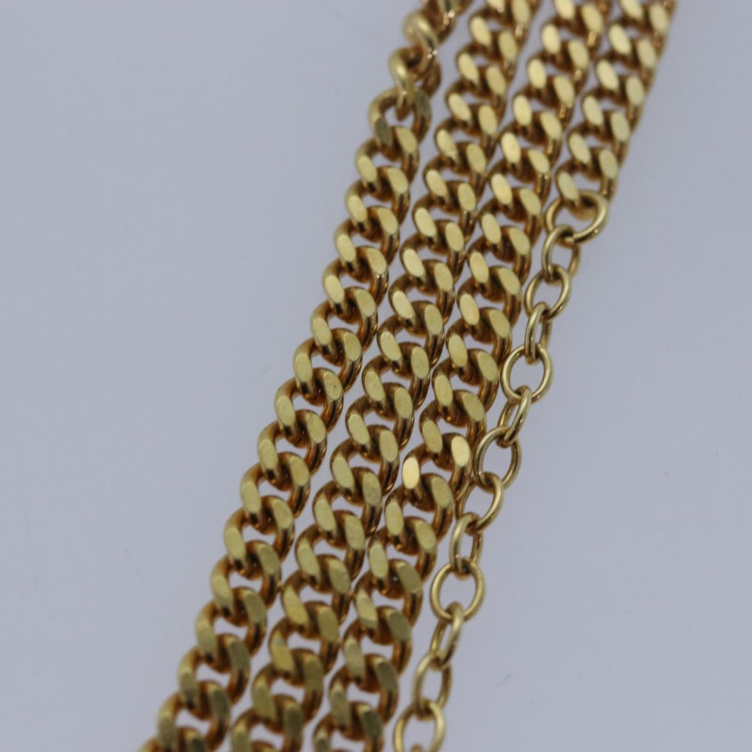 CHRISTIAN Top quality Dior Necklace metal Gold Auth yk13763