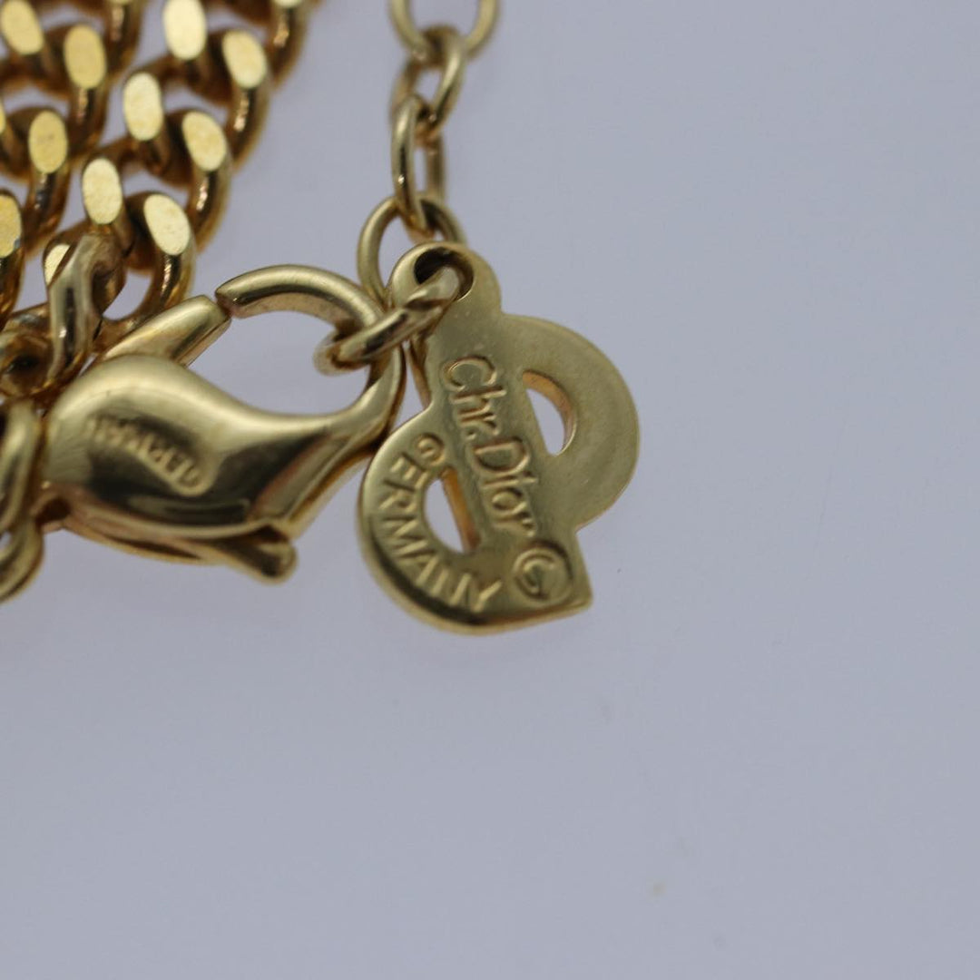 CHRISTIAN Top quality Dior Necklace metal Gold Auth yk13763