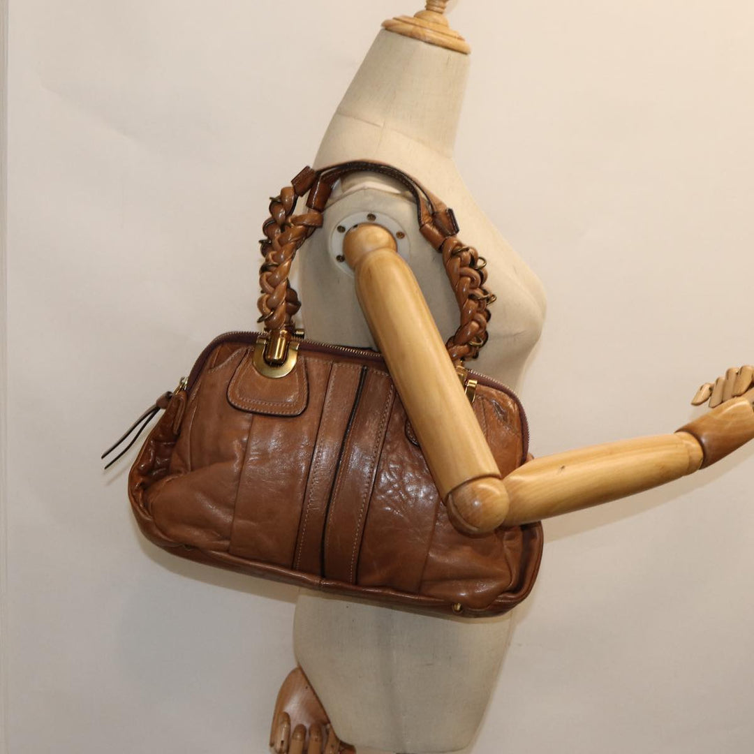 Chloe Hand Bag Leather Brown yk13778