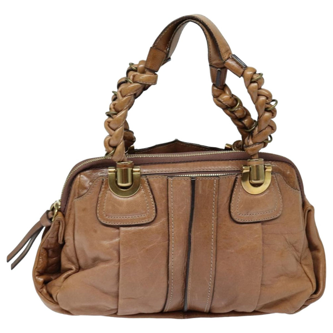 Chloe Hand Bag Leather Brown yk13778