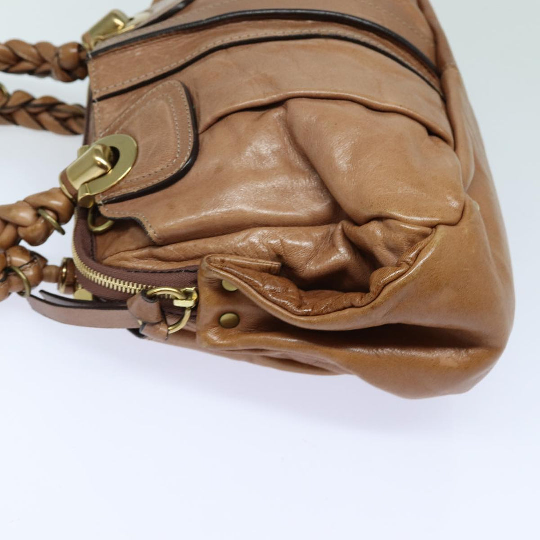 Chloe Hand Bag Leather Brown yk13778
