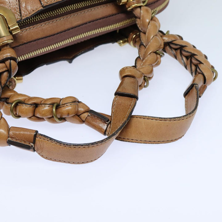 Chloe Hand Bag Leather Brown yk13778