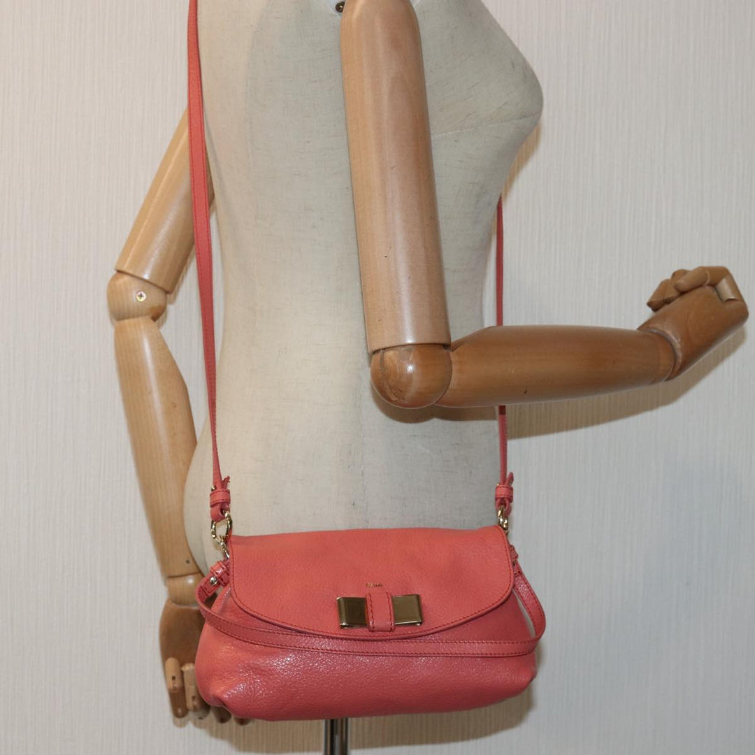 Chloe Lily Hand Bag Leather 2way Pink yk13779
