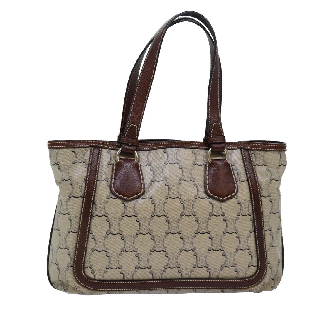 Celine Paris Macadam Canvas Tote Bag Beige Auth yk13781
