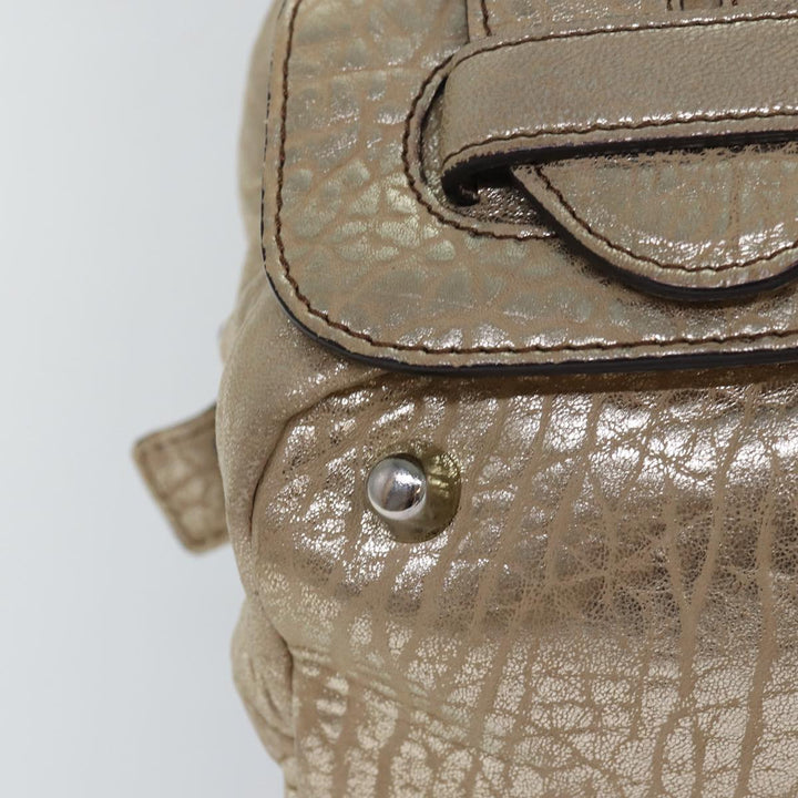Chloe Shoulder Bag Leather Gold yk13782