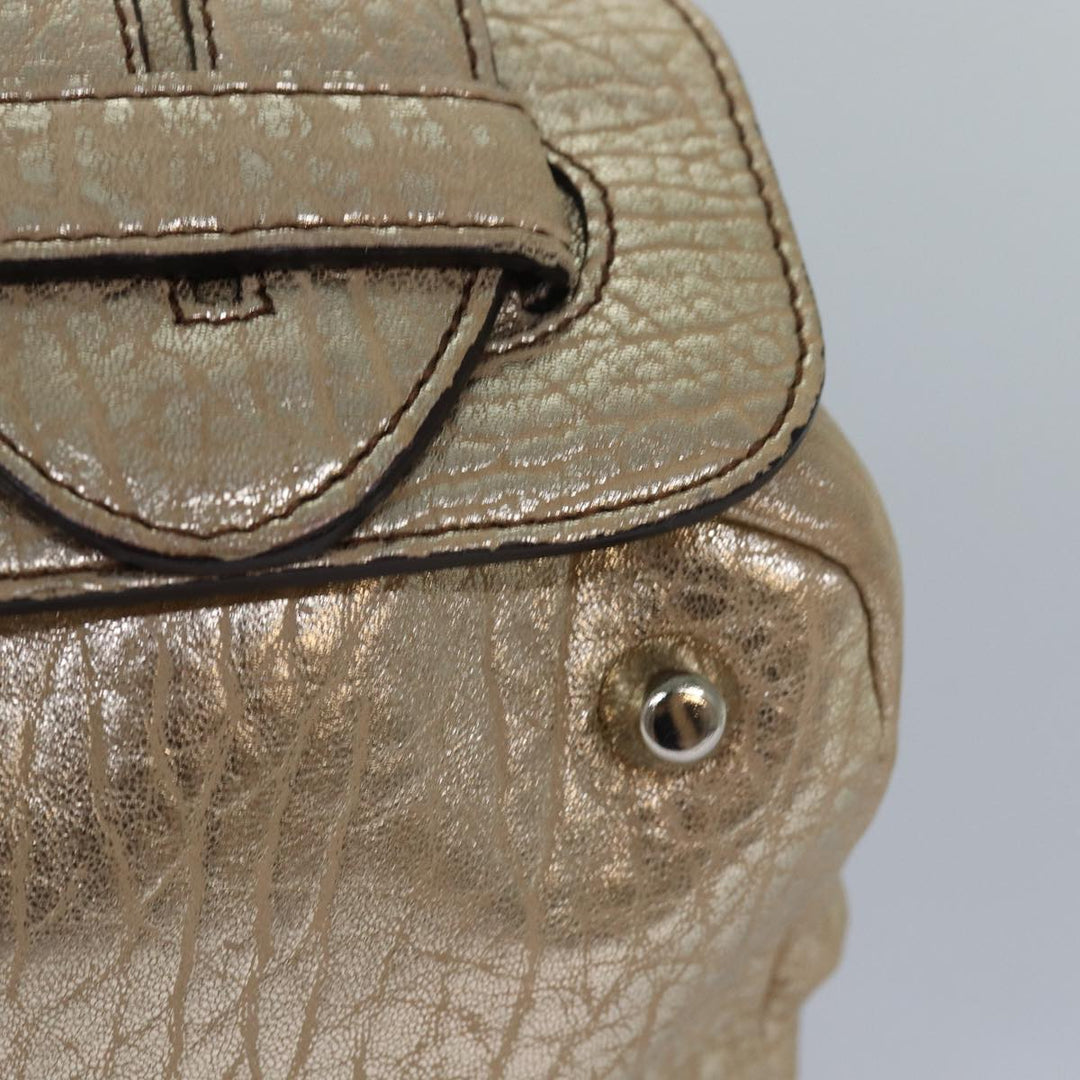 Chloe Shoulder Bag Leather Gold yk13782