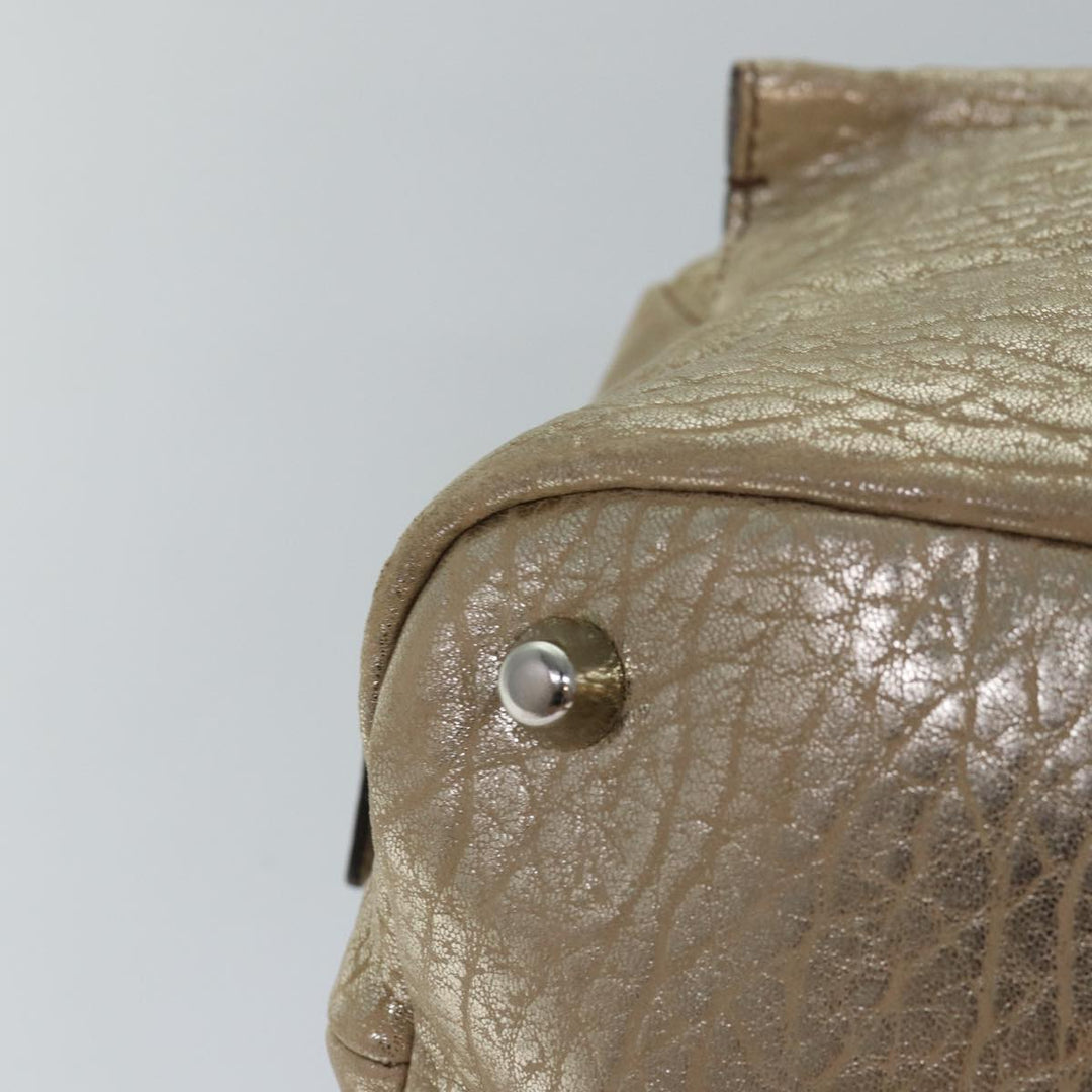 Chloe Shoulder Bag Leather Gold yk13782