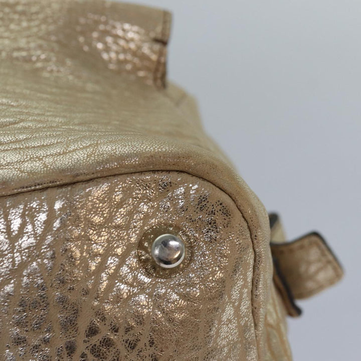 Chloe Shoulder Bag Leather Gold yk13782