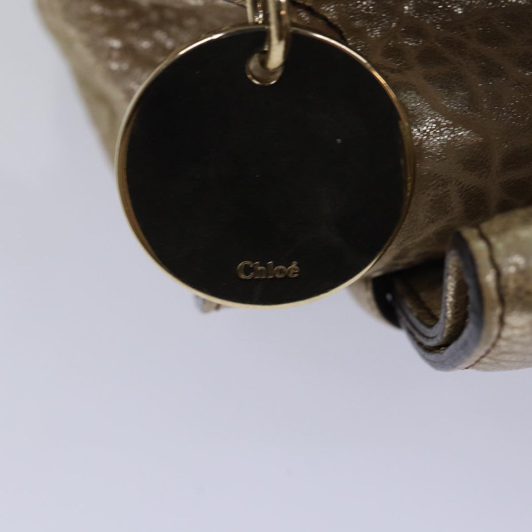 Chloe Shoulder Bag Leather Gold yk13782