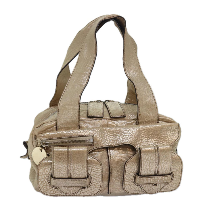 Chloe Shoulder Bag Leather Gold yk13782