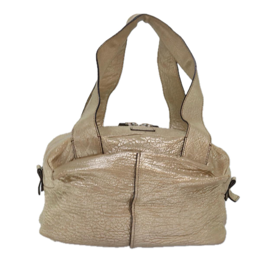 Chloe Shoulder Bag Leather Gold yk13782