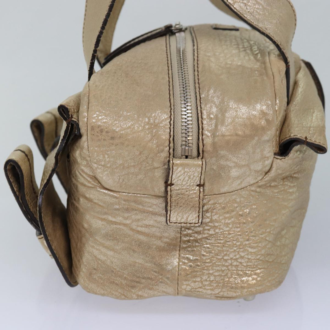 Chloe Shoulder Bag Leather Gold yk13782