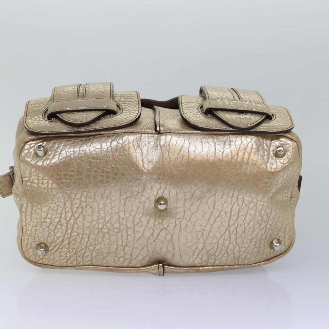 Chloe Shoulder Bag Leather Gold yk13782