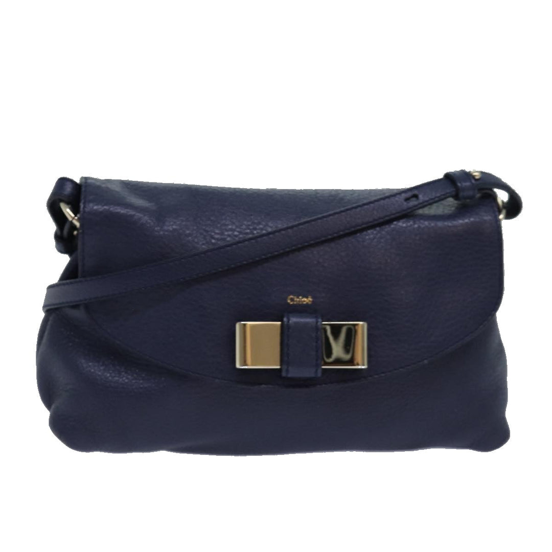 Chloe Lily Shoulder Bag Leather Navy yk13791