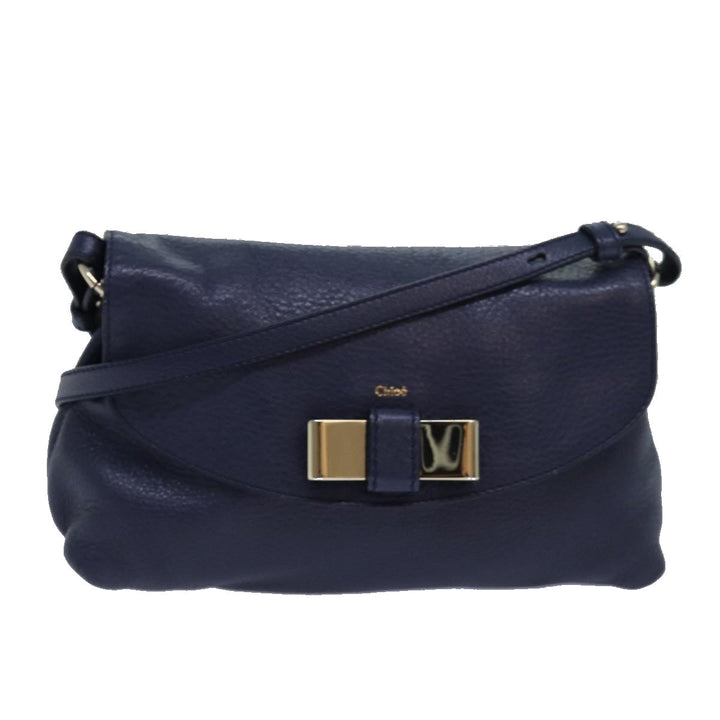Chloe Lily Shoulder Bag Leather Navy yk13791
