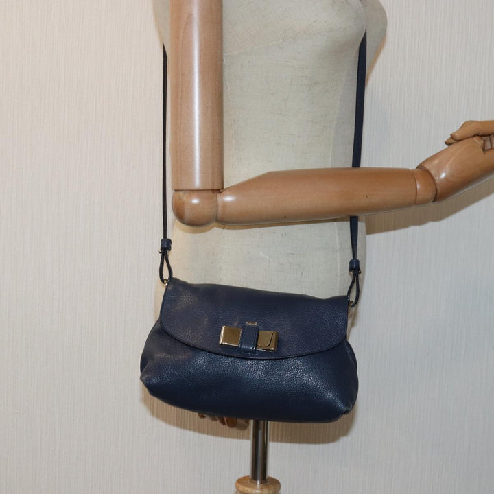 Chloe Lily Shoulder Bag Leather Navy yk13791