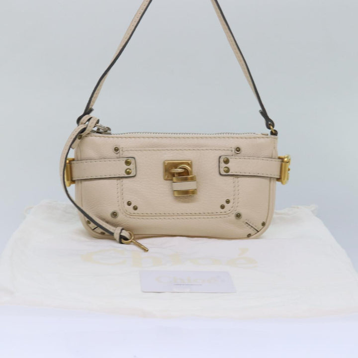 Chloe Paddington Accessory Pouch Leather Vanilla yk13793