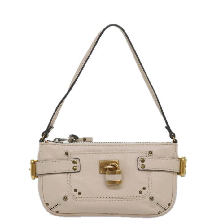 Chloe Paddington Accessory Pouch Leather Vanilla yk13793