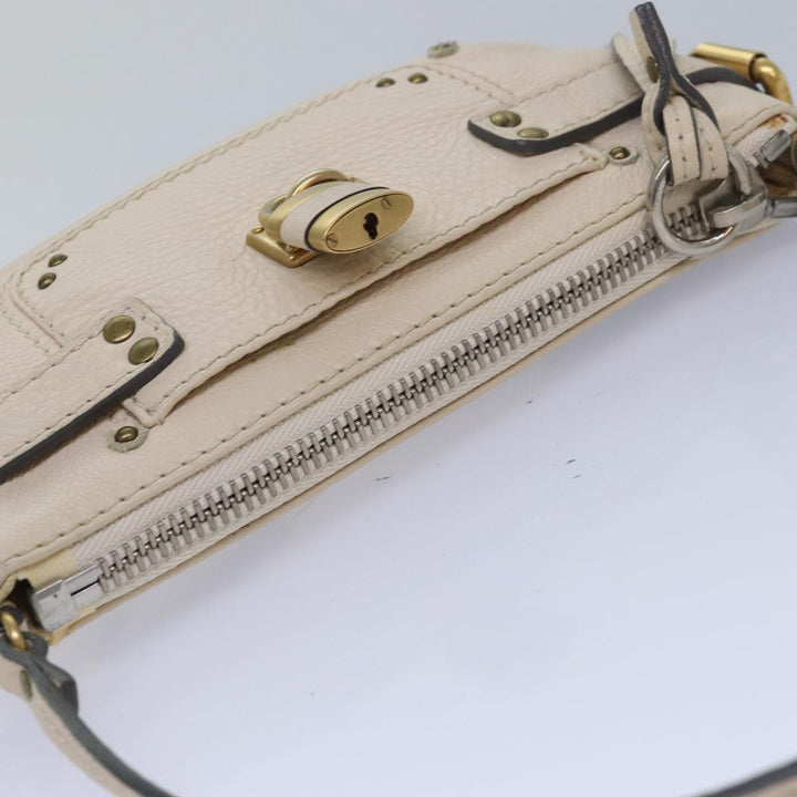 Chloe Paddington Accessory Pouch Leather Vanilla yk13793