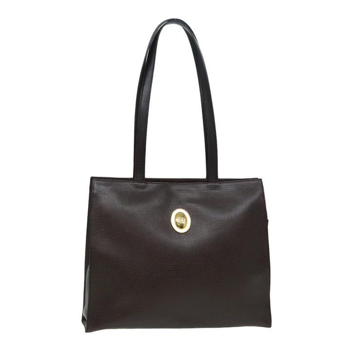 CHRISTIAN Top quality Dior Tote Bag Leather Brown Auth yk13800