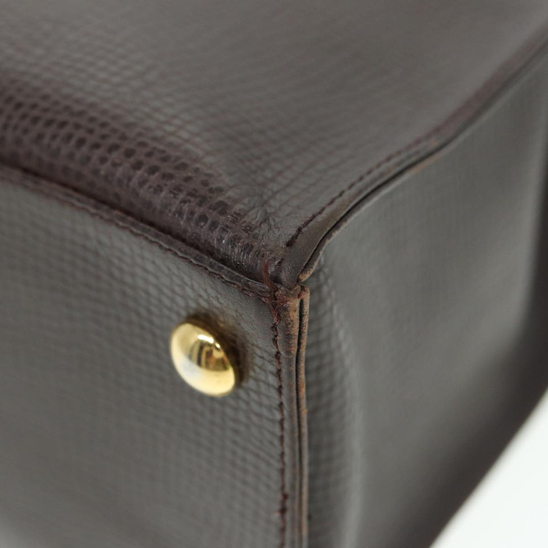 CHRISTIAN Top quality Dior Tote Bag Leather Brown Auth yk13800
