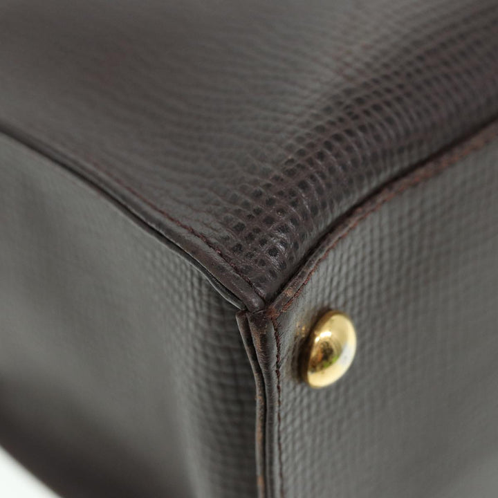 CHRISTIAN Top quality Dior Tote Bag Leather Brown Auth yk13800