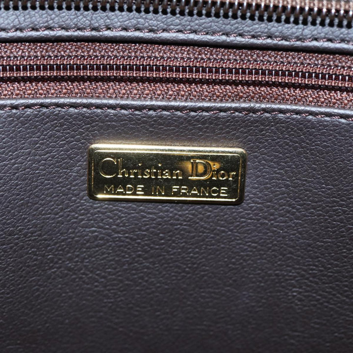 CHRISTIAN Top quality Dior Tote Bag Leather Brown Auth yk13800