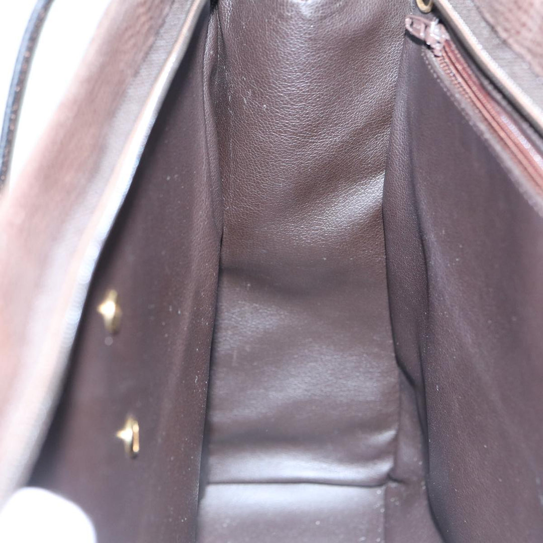 CHRISTIAN Top quality Dior Tote Bag Leather Brown Auth yk13800