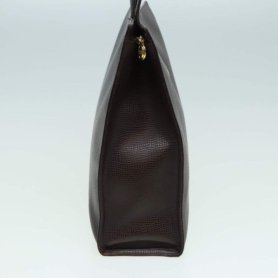 CHRISTIAN Top quality Dior Tote Bag Leather Brown Auth yk13800