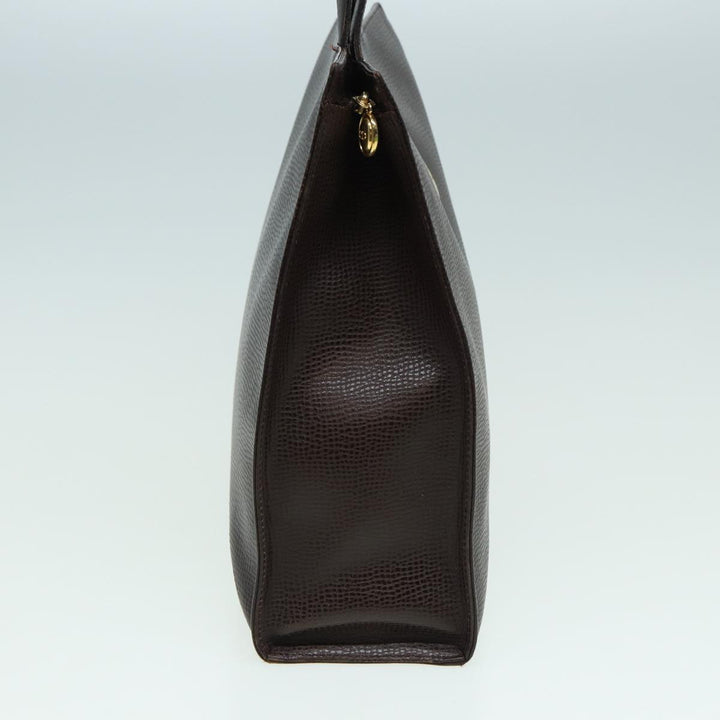 CHRISTIAN Top quality Dior Tote Bag Leather Brown Auth yk13800