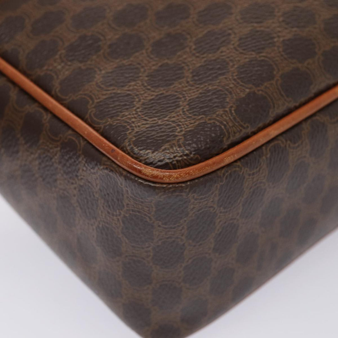 Celine Macadam Canvas Shoulder Bag PVC Leather Brown Auth yk13816