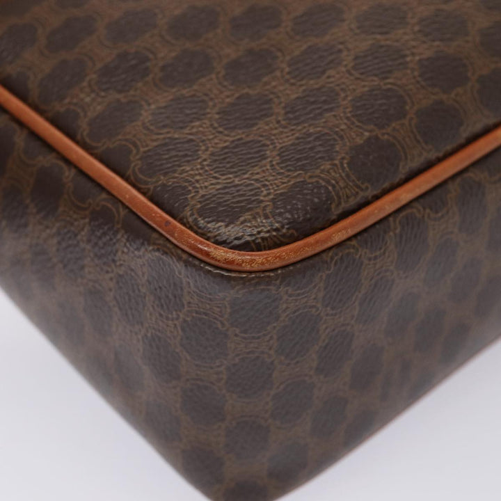Celine Macadam Canvas Shoulder Bag PVC Leather Brown Auth yk13816