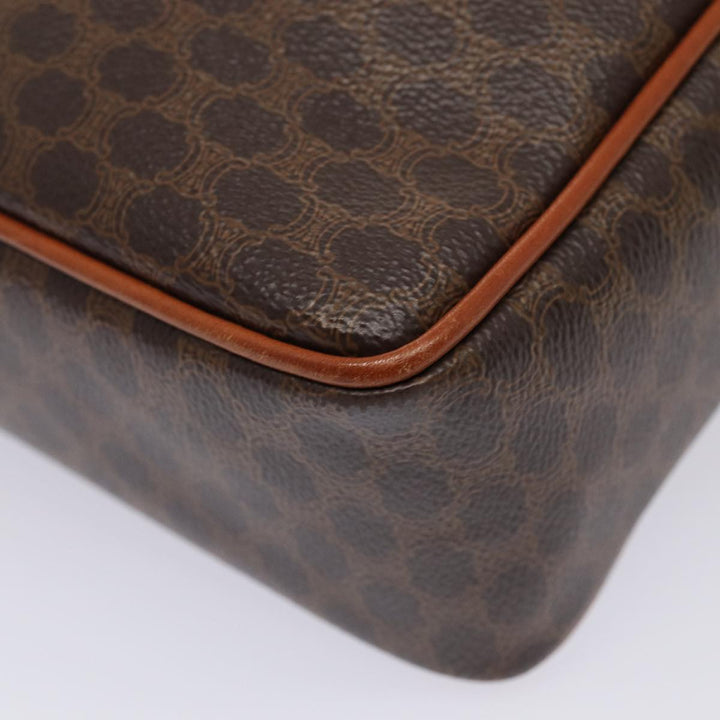 Celine Macadam Canvas Shoulder Bag PVC Leather Brown Auth yk13816
