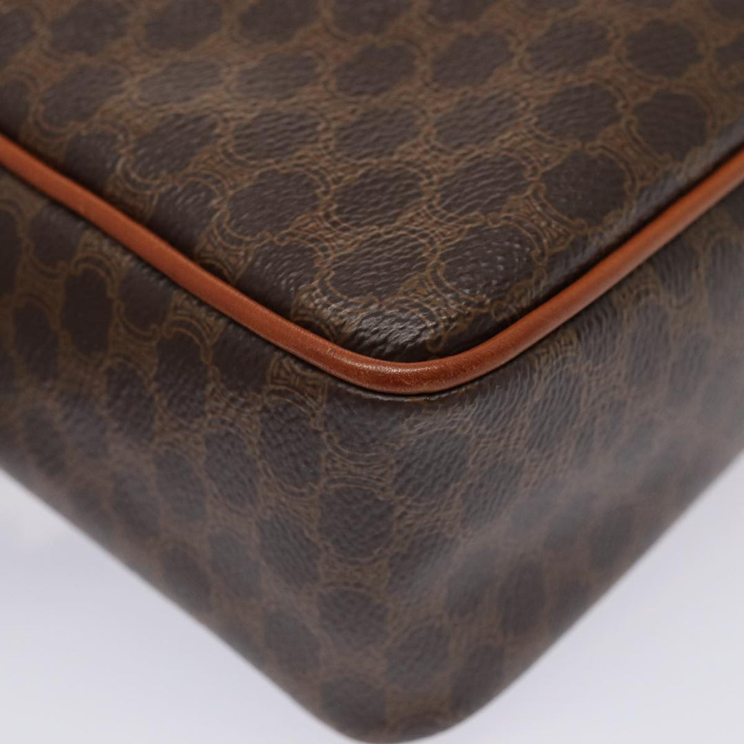 Celine Macadam Canvas Shoulder Bag PVC Leather Brown Auth yk13816