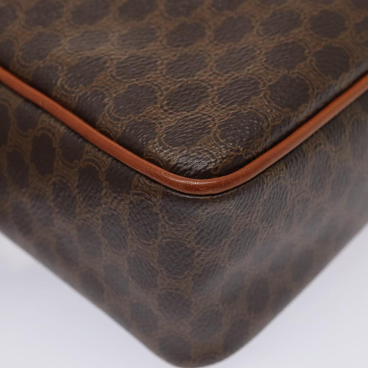 Celine Macadam Canvas Shoulder Bag PVC Leather Brown Auth yk13816