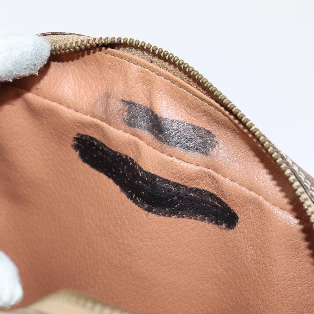 Celine Macadam Canvas Shoulder Bag PVC Leather Brown Auth yk13816