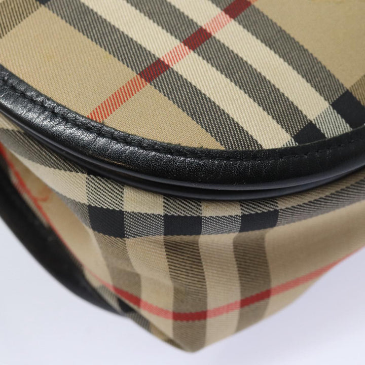 BurberrySs Nova Check Shoulder Bag Canvas Beige Auth yk13921