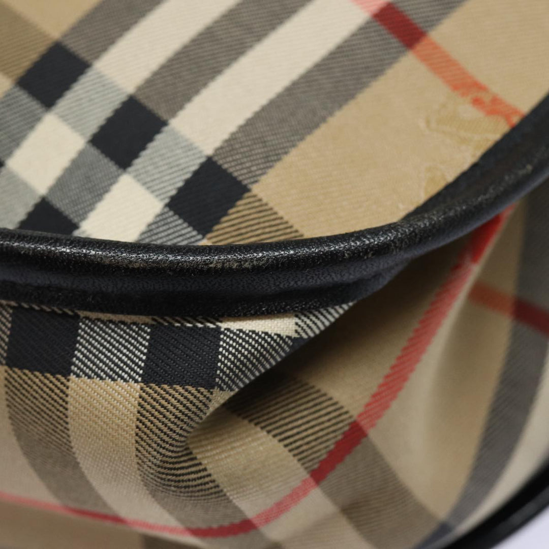 BurberrySs Nova Check Shoulder Bag Canvas Beige Auth yk13921