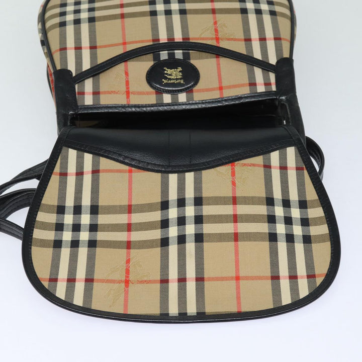BurberrySs Nova Check Shoulder Bag Canvas Beige Auth yk13921