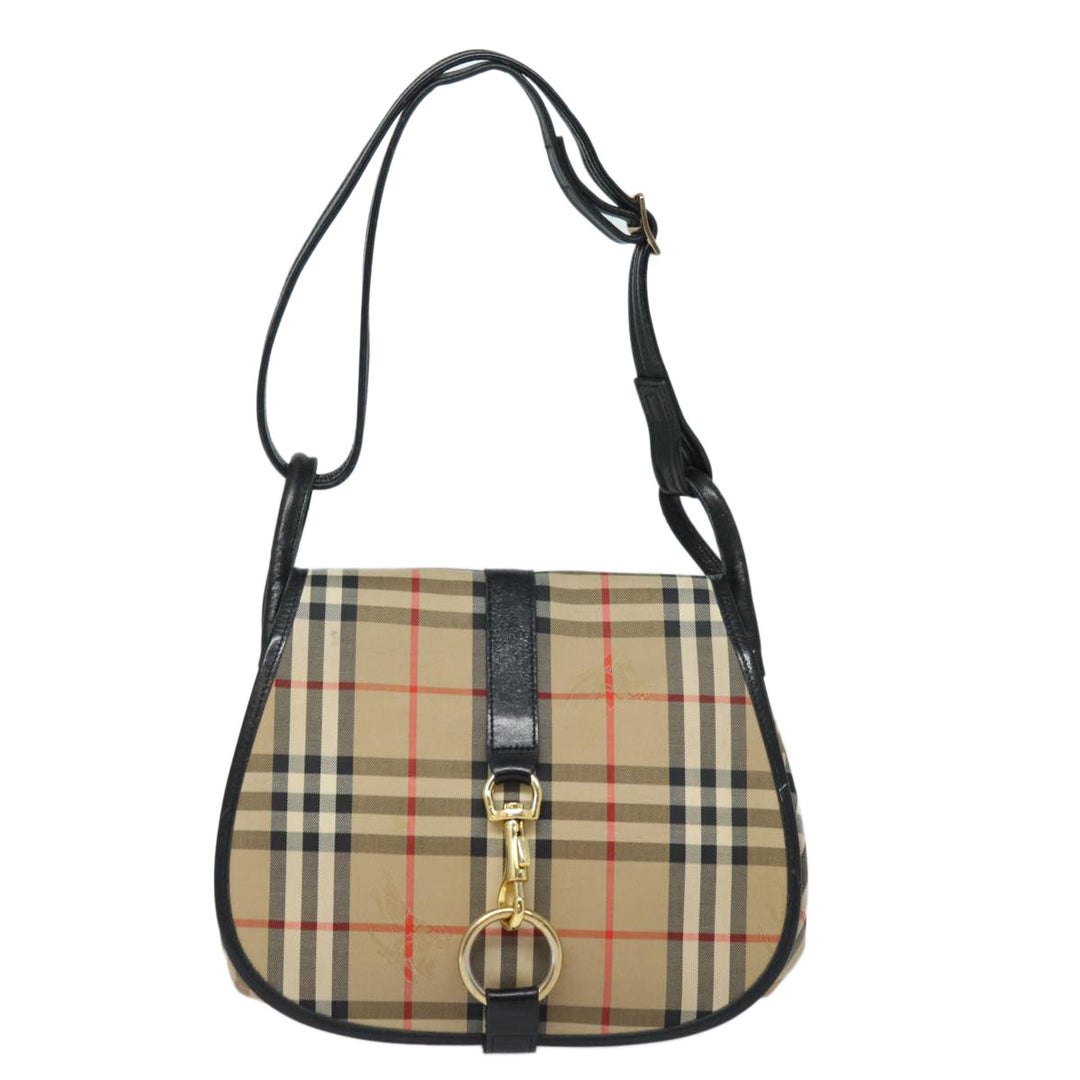 BurberrySs Nova Check Shoulder Bag Canvas Beige Auth yk13921