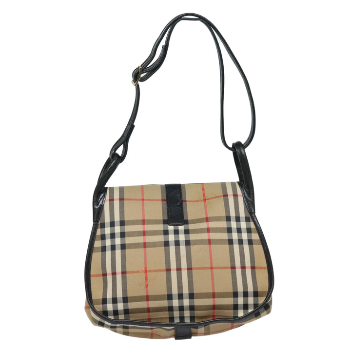 BurberrySs Nova Check Shoulder Bag Canvas Beige Auth yk13921