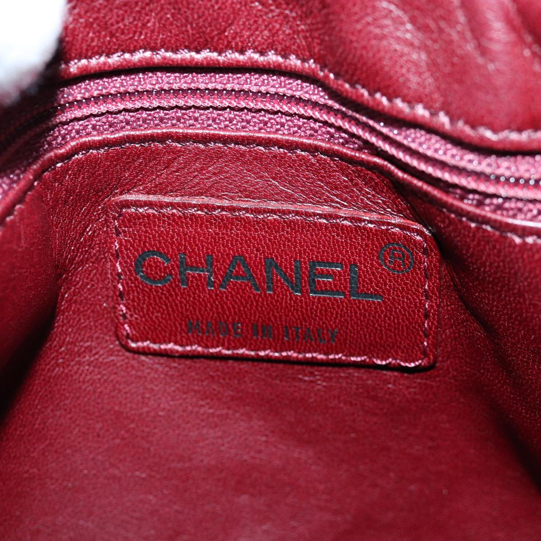 Top Quality Chanel COCO Mark Chain Hand Bag Canvas Wine Red CC Auth yk13976A
