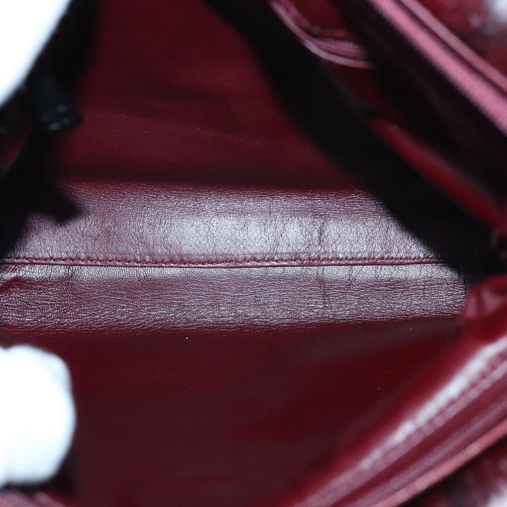 Top Quality Chanel COCO Mark Chain Hand Bag Canvas Wine Red CC Auth yk13976A