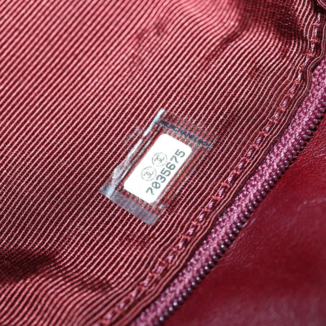 Top Quality Chanel COCO Mark Chain Hand Bag Canvas Wine Red CC Auth yk13976A