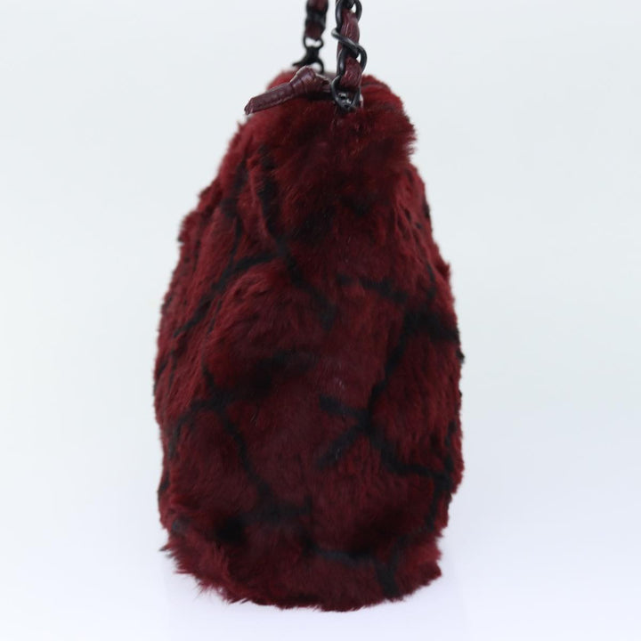Top Quality Chanel COCO Mark Chain Hand Bag Canvas Wine Red CC Auth yk13976A