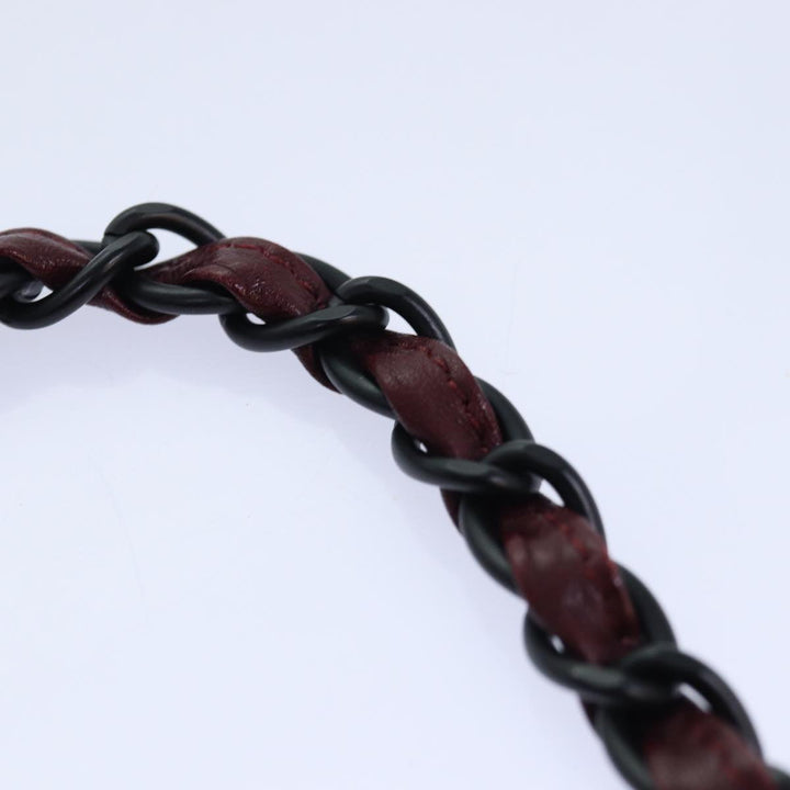 Top Quality Chanel COCO Mark Chain Hand Bag Canvas Wine Red CC Auth yk13976A