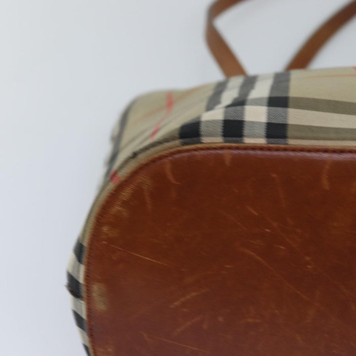 Burberry Nova Check Tote Bag Canvas Beige Auth yk13983