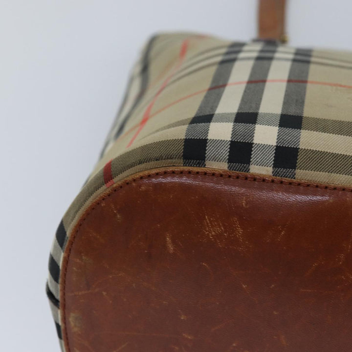 Burberry Nova Check Tote Bag Canvas Beige Auth yk13983